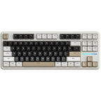ATTACK SHARK X87 Tri-Mode Gasket Mechanical Keyboard, 80% Layout, Tri-Mode Bluetooth 5.1 and 2.4G and Type-C, Hot-Swappable, RGB, 4000mAh, Cheese White