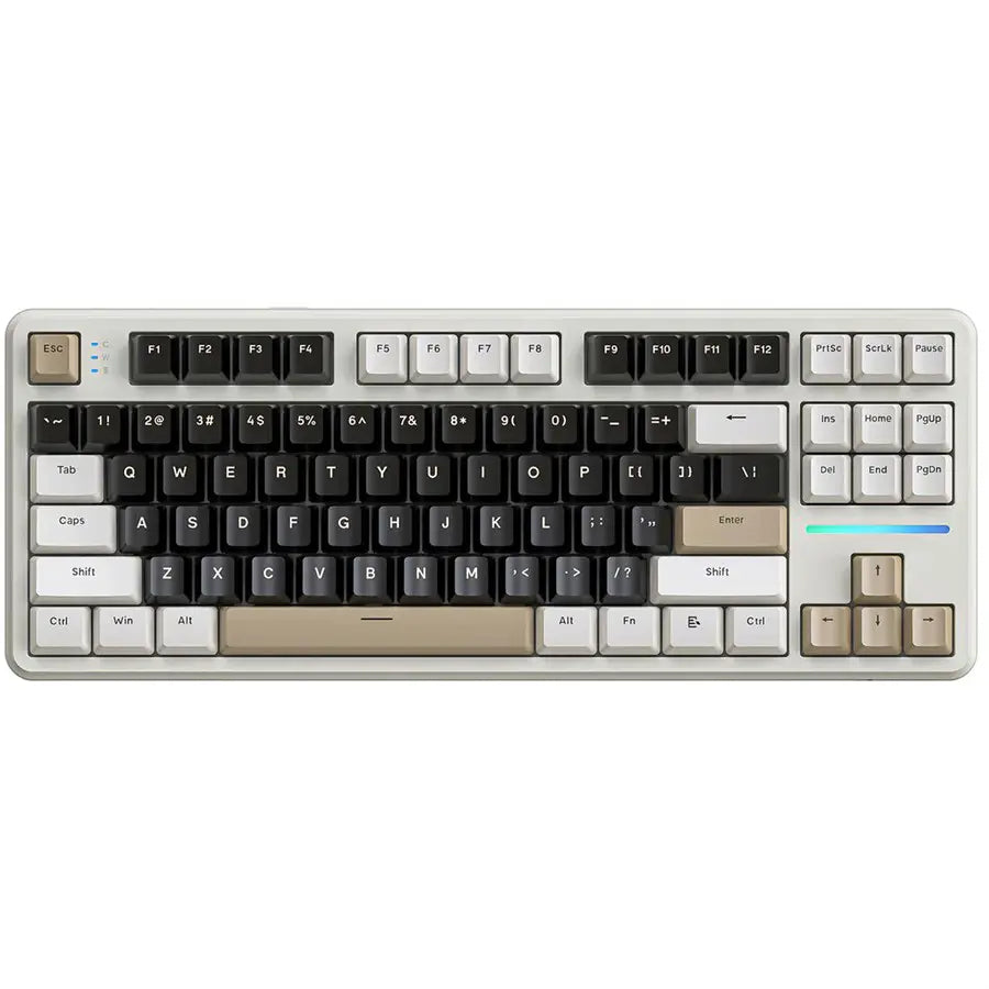 ATTACK SHARK X87 Tri-Mode Gasket Mechanical Keyboard, 80% Layout, Tri-Mode Bluetooth 5.1 and 2.4G and Type-C, Hot-Swappable, RGB, 4000mAh, Cheese White