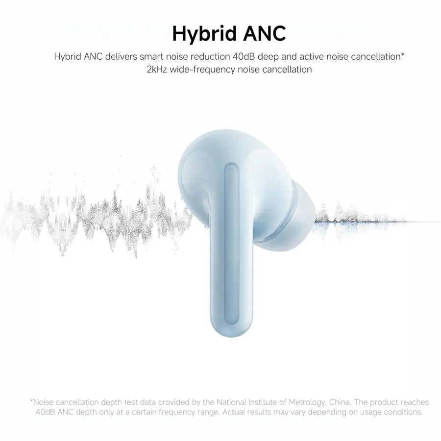 Redmi Buds 6 Lite In-Ear Headphones, 40dB Active Noise Cancellation, Up To 38 Hours Battery Life, White