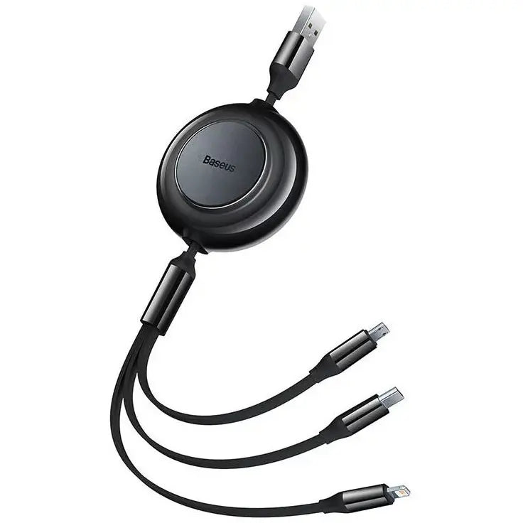 Baseus Bright Mirror 2 Series Retractable 3-in-1 Fast Charging Data Cable | USB 3-in-1 Cable for micro USB / USB-C / Lightning