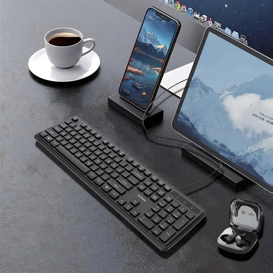 Amaze A734 Probus Super Silent Chocolate Keys Wired Keyboard, Slim Design, Ergonomic Sinking Keys, USB 2.0