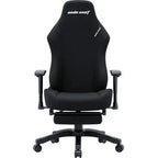 Anda Seat Luna Pro Large Gaming Chair With Footrest, Ergonomic Reclining Design, Fabric, Heavy Duty Neck and Back Support, Rocking Function, Black Fabric | Free Shipping