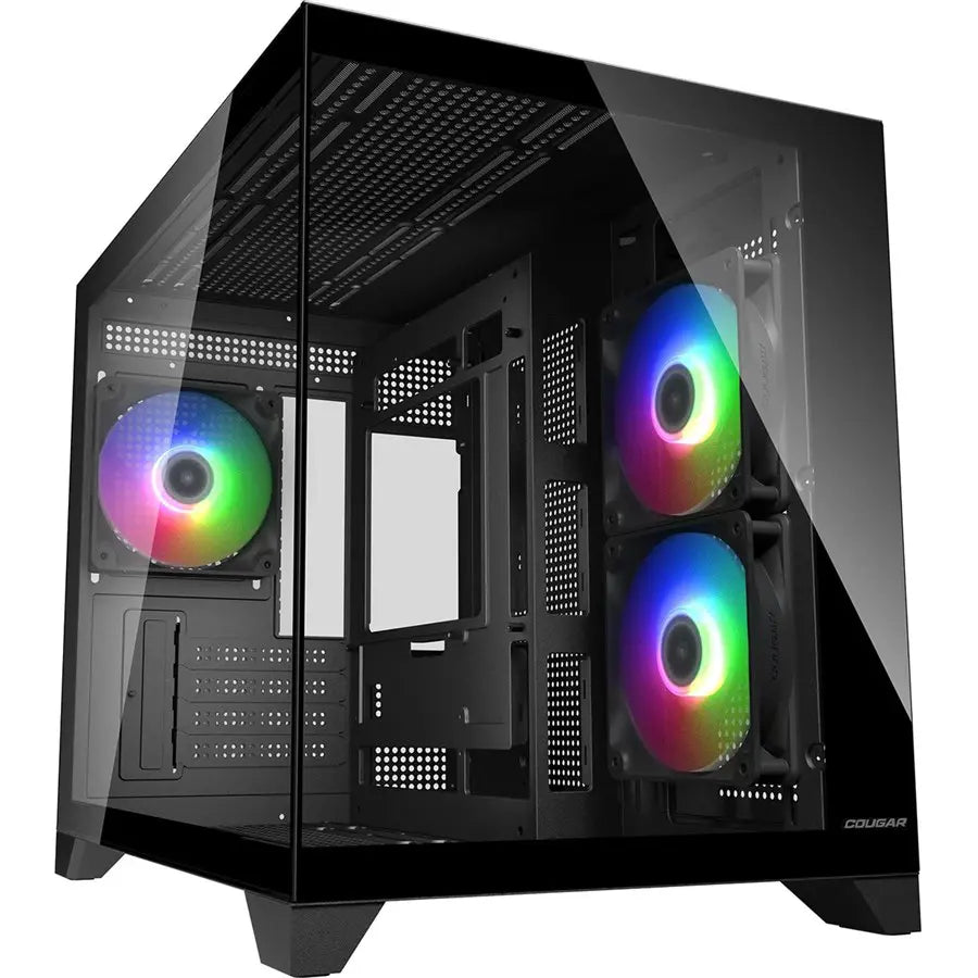 Cougar FV150 Mini RGB PC Case Mini Tower, Dual Chamber Design, Supports Up To 400mm GPU, Supports Up To 360mm AIO, Black