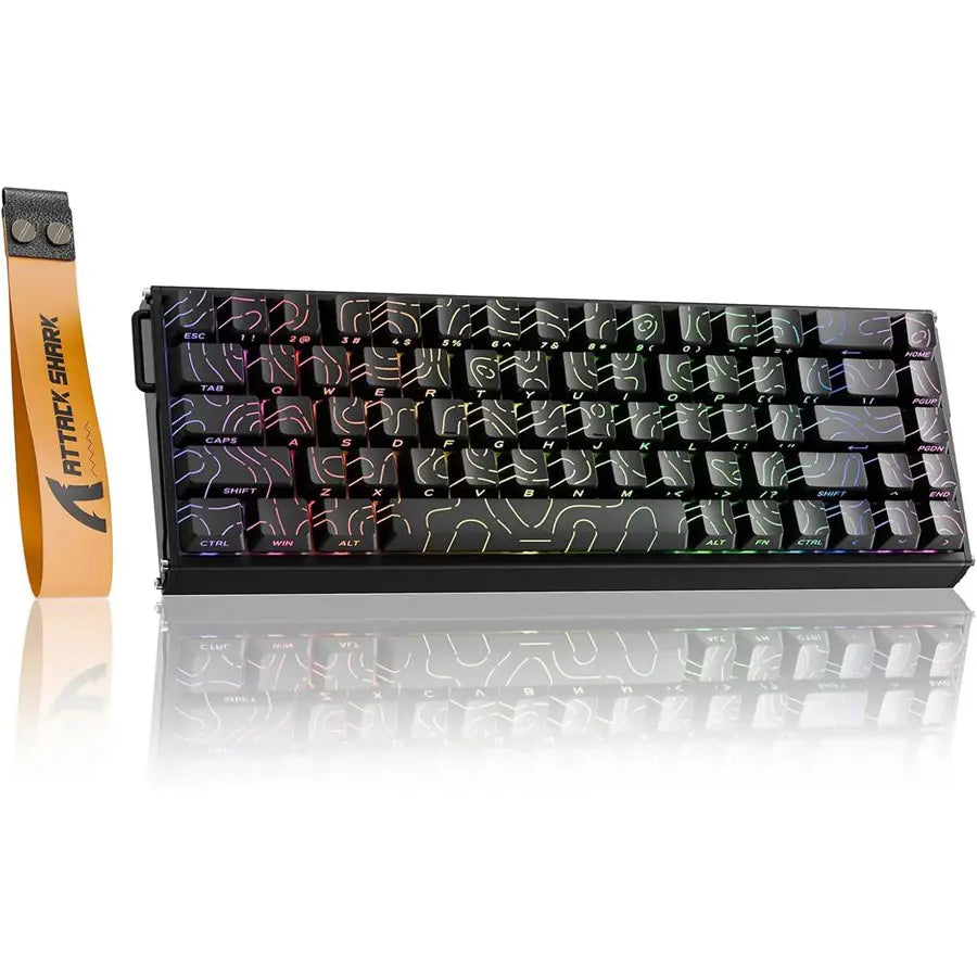 ATTACK SHARK X68MAX HE Rapid Trigger Aluminum Keyboard, 60% Wired 8KHz Magnetic Keyboard, 0.005mm Rapid Trigger Accuracy, 8000Hz Polling Rate RGB, Black Contour