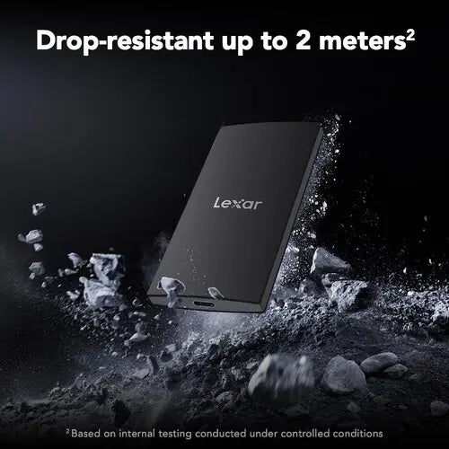 Lexar SL300 Portable SSD, 2TB, USB-C USB 3.2 Gen 2, Up To 1050MB/s Read, Drop Resistant Up To 6.6', LSL300002T-RNBNG