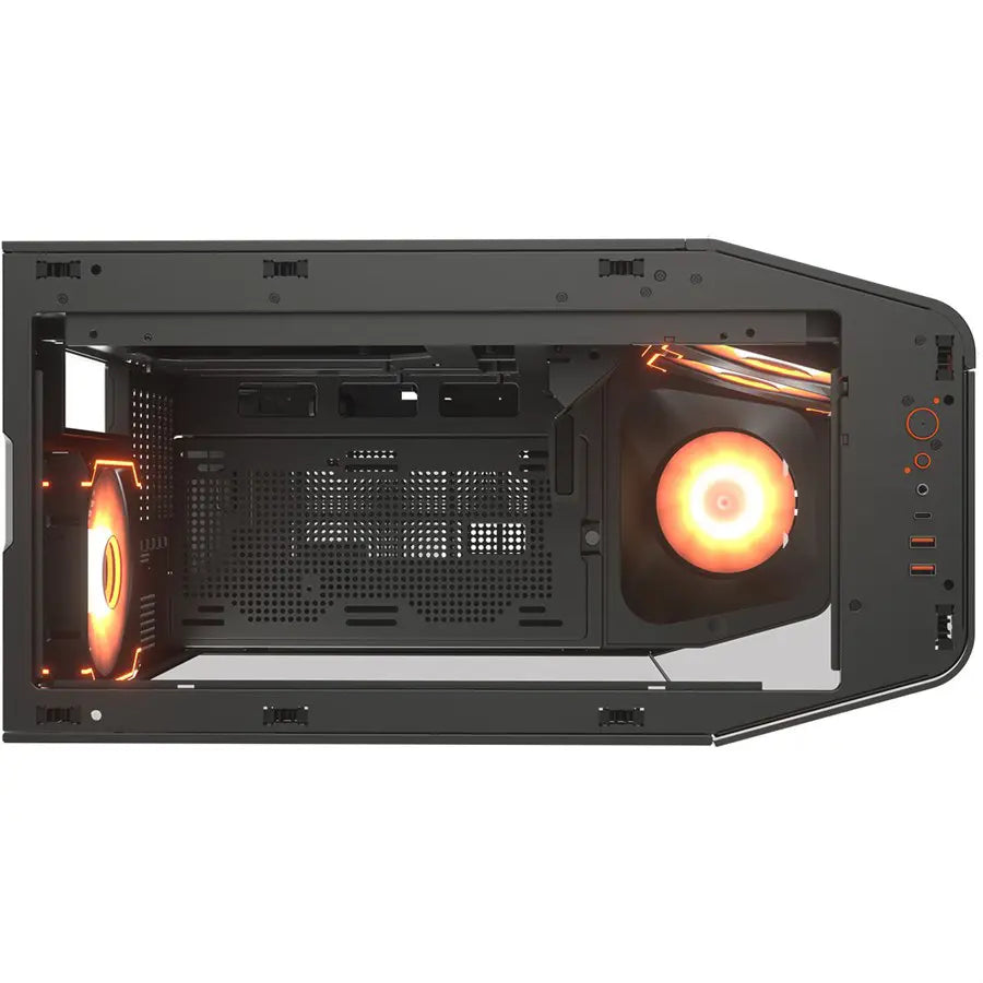 COUGAR FV270 RGB MidTower E-ATX Case, 420mm GPU Supported,Build-in ARGB PWM Fans,Breathe Streams,Prism of Light, RGB Hub,Filter Guard, Tool-Less Bracket, Center Stage,Cable Management (RGB, Black)
