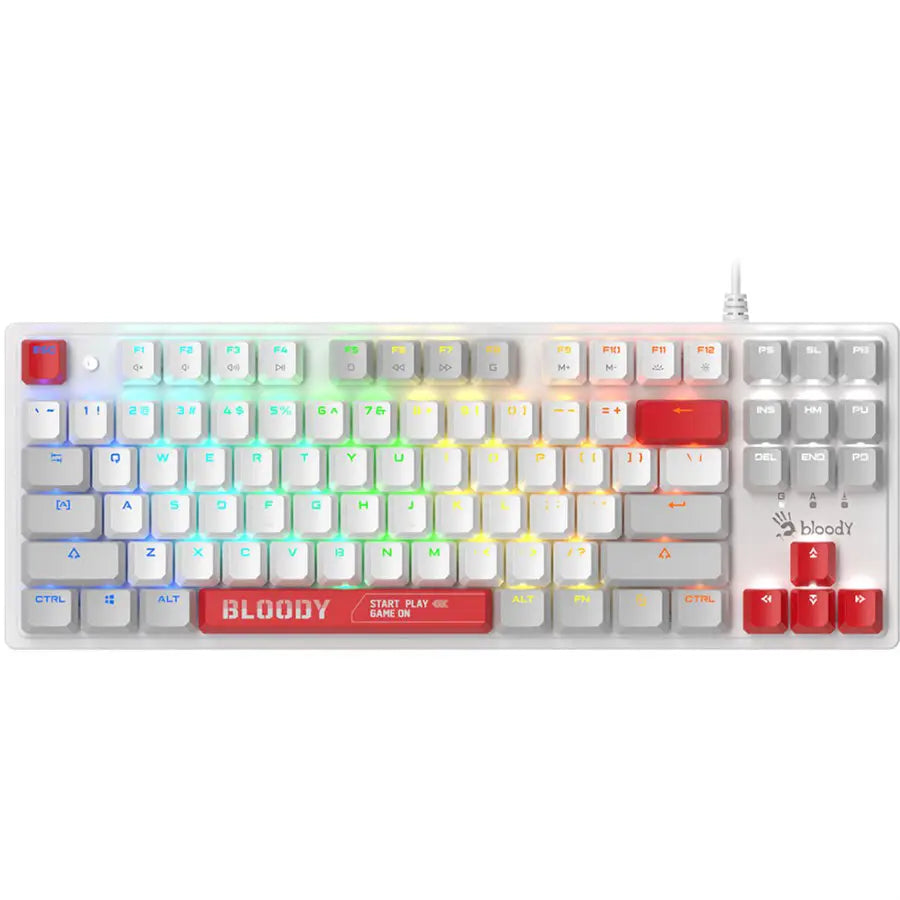 Bloody S310N RGB BLMS Mechanical Gaming Keyboard, Red Plus Switch, Linear, Energy White