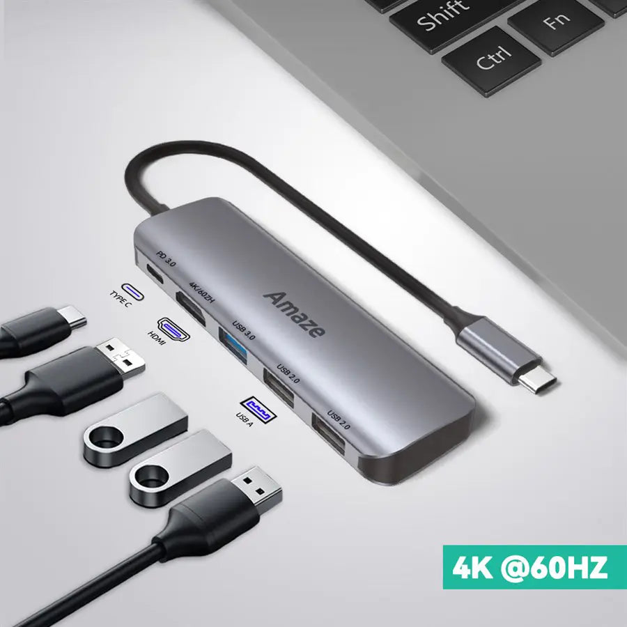 Amaze 5 in 1 Type C Multifunction Hub 4k @60hz | A325