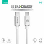 AMAZE Ultra Charge Type-C to Type-C Cable A40 60W Fast Charging 1M Braided Cotton Build