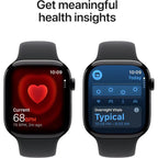 Apple Watch Series 11 GPS 46mm Smartwatch Jet Black Aluminum Case, Black Sport Band M/L, Always-On Display, Sleep Score, Fitness Tracker, Water Resistant