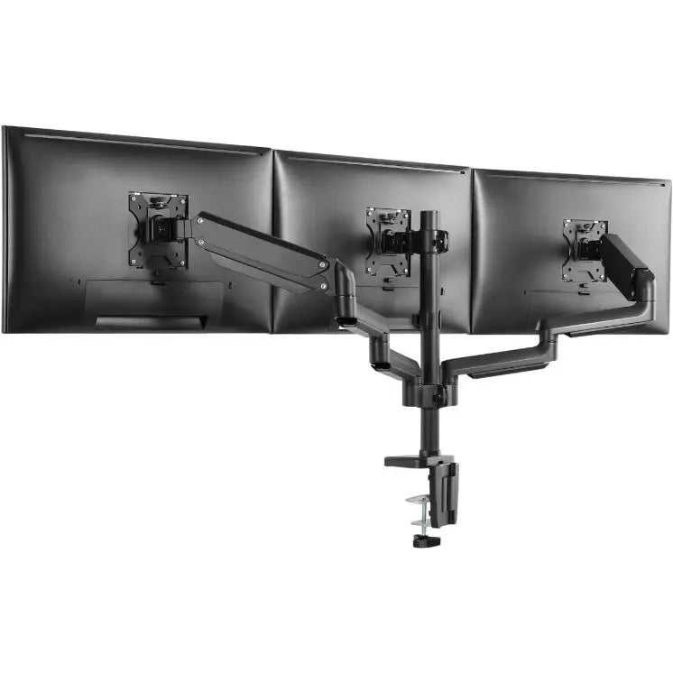 Twistedminds TM-26-C018P Premium Triple Monitors Aluminum Pole Mounted Gas Spring Monitor Arm, 360 Rotary VESA Plate, Detachable VESA, Free Tilting, Dual Mount Options