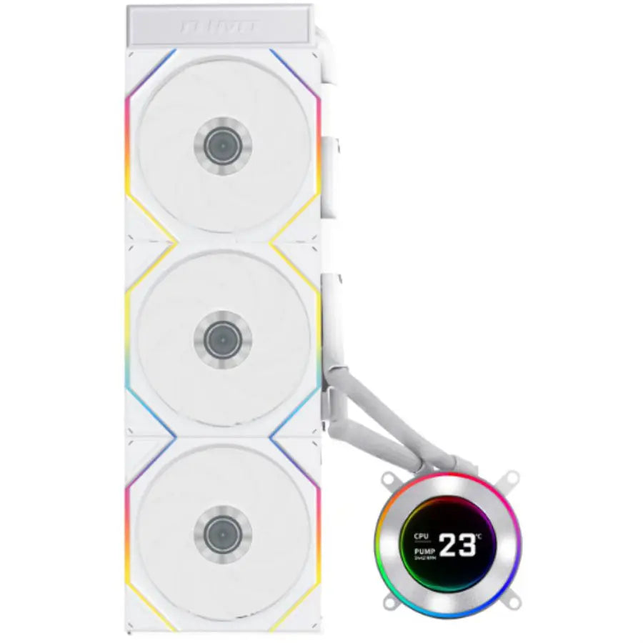 Lian Li HydroShift II LCD-C 360TL ARGB 360mm AIO Liquid CPU Cooler, 2.1' IPS LCD, TL Wireless Fans, White
