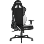 DXRacer Prince Series Gaming Chair, Racing Style, Cooling Gel Headrest, Lumbar Support, 2D Armrest, 90-135 Degree Recline, PVC Leather, Black White