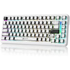 Attack Shark X82 Pro HE Mechanical Gaming Keyboard, Tri-Mode 2.4G Wired BT, 8K Polling Rate, Hall Effect Magnetic Switch, 5000mAh, White Comic