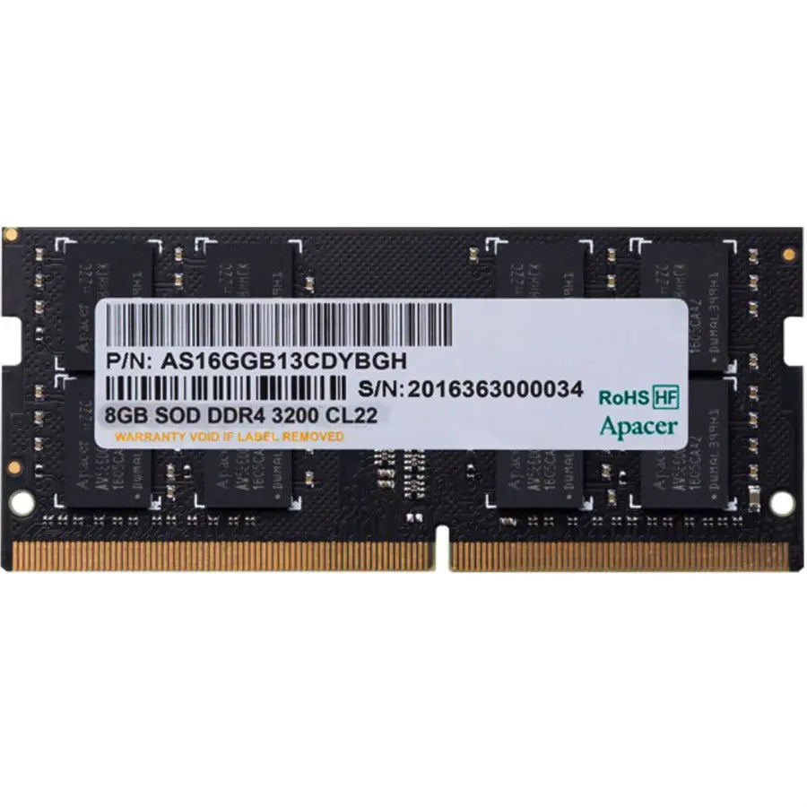 Apacer 8GB DDR4 3200MHz SODIMM Laptop Memory Module CL22 1.2V, AS08GGB32CSYBGH