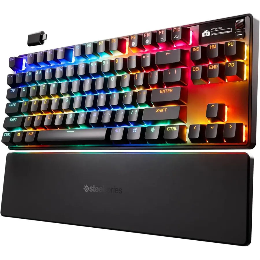 SteelSeries Apex Pro TKL Wireless Gen 3 Gaming Keyboard OmniPoint 3.0 Hall Effect Switches, Adjustable Actuation, Rapid Trigger, Rapid Tap, Game-Ready Presets, American QWERTY 64871