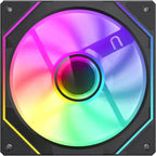 GameMax FN12A-S8I-R ARGB Fan, 120mm, Intelligent Speed Control, Inner and Outer Light, Shockproof Design, Reverse Blade, Black