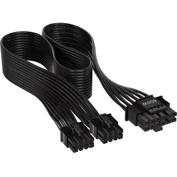 Corsair 600W PCIe 5.0 12VHPWR Type-4 PSU Power Cable, For PCIe 5.0 GPUs Up To 600W TDP, 12+4pin GPU Connection, Compatible With Type-4 Corsair Power Supplies