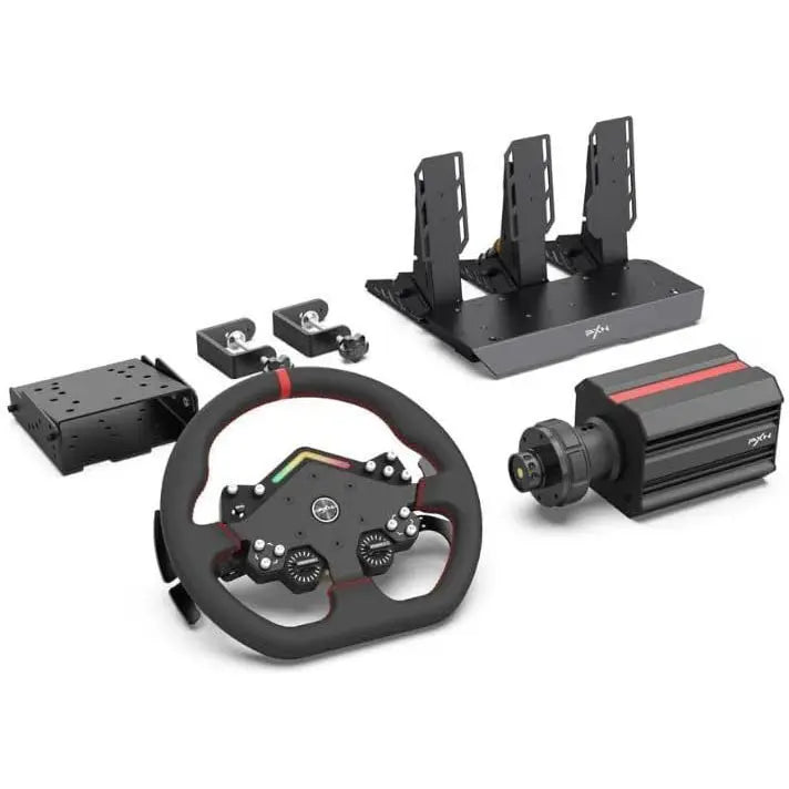 PXN V12 Lite Gaming Steering Wheel, Direct Drive Servo Racing Wheel, 6Nm FFB, Alloy Frame, With Pedals