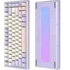 Attack Shark X75 Aluminum CNC Wireless Mechanical Gaming Keyboard, Tri-Mode Connectivity, CNC 6063 Aluminum, PCB-Gaskets Mount, Dynamic ARGB Lighting, Purple