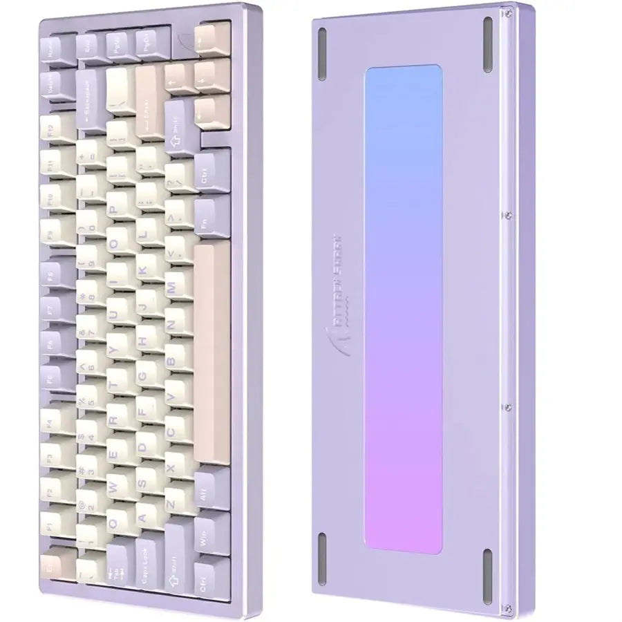 Attack Shark X75 Aluminum CNC Wireless Mechanical Gaming Keyboard, Tri-Mode Connectivity, CNC 6063 Aluminum, PCB-Gaskets Mount, Dynamic ARGB Lighting, Purple