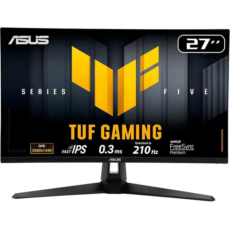 Asus TUF Gaming Series 5 VG27AQ5A Gaming Monitor, 27-inch QHD 2560x1440, 210Hz OC, Fast IPS, 0.3ms GTG, FreeSync Premium, Black