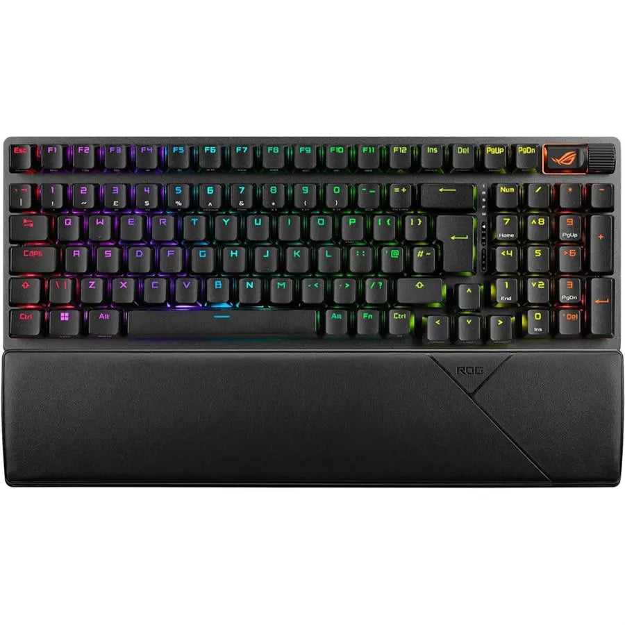 Asus Rog Strix Scope II 96 RX Wireless Gaming Keyboard, Tri-Mode Connectivity, 96% Compact Layout, ROG RX Optical Switches, RGB, Black