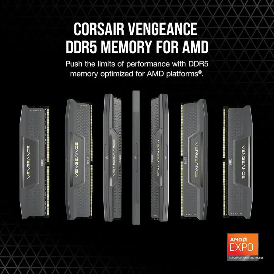 Corsair VENGEANCE® 32GB (2x16GB) DDR5 DRAM 6000MT/s CL36 Memory Kit CMK32GX5M2E6000Z36 Black CL36