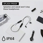 Sony WI-C100 Wireless In-Ear Bluetooth Headphones with Built-in Microphone | White