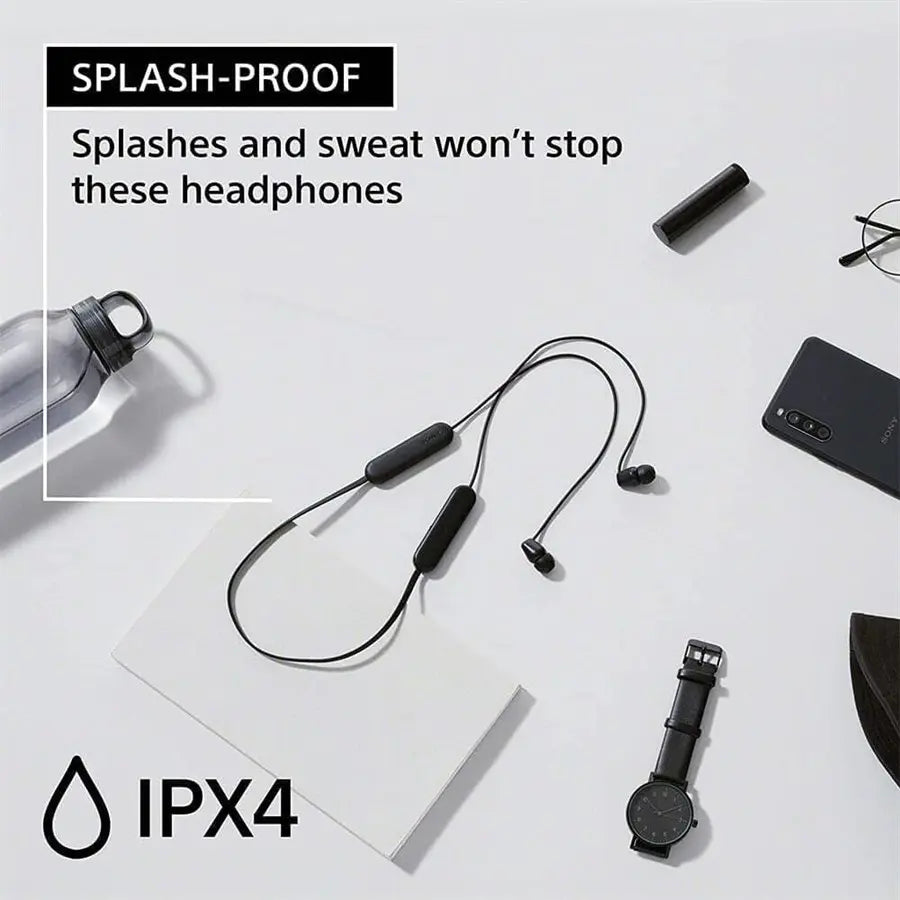 Sony WI-C100 Wireless In-Ear Bluetooth Headphones with Built-in Microphone | White