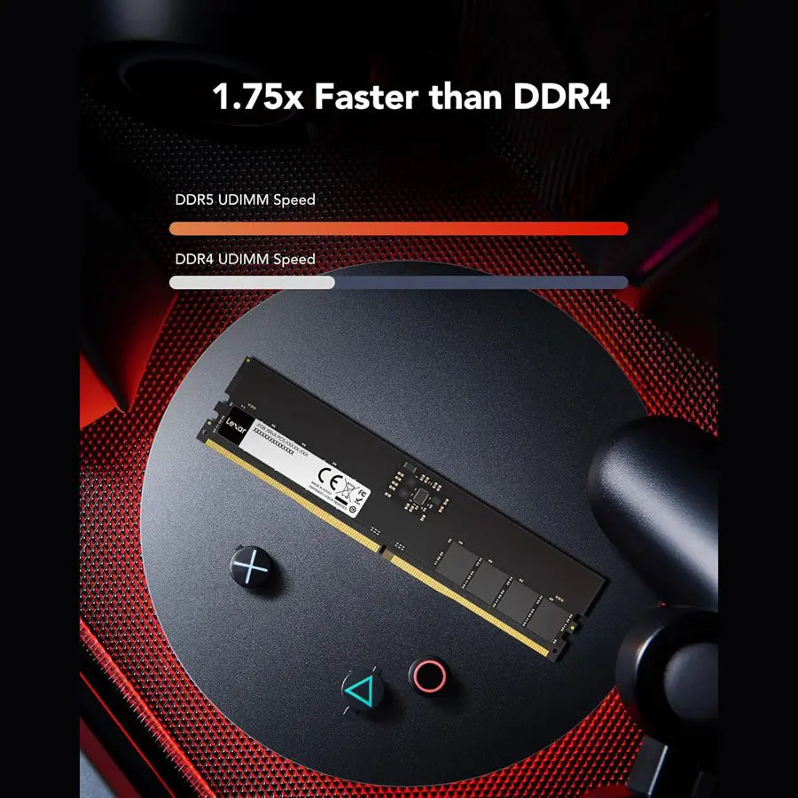 Lexar UDIMM 16GB DDR5 RAM 5600MHz, 288-Pin, CL46-45-45-90, 1.1V, High-Performance Gaming DRAM U-DIMM For PC (LD5U16G56C46ST-BGS)