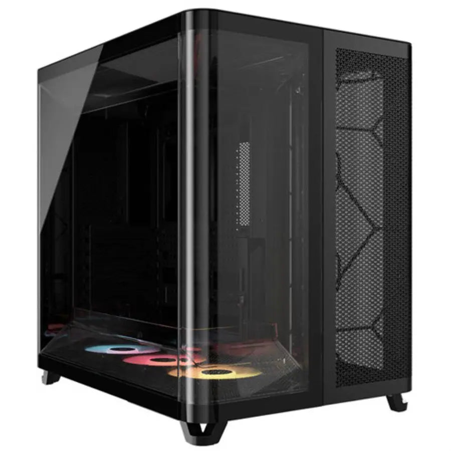 Corsair AIR 5400 RS-R ARGB Mid-Tower Computer Case, Triple-Chamber Design, Tempered Glass, 3x RS-R 120mm ARGB Fans, Black