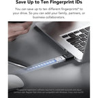 Lexar JumpDrive Fingerprint F35 PRO USB 3.2 Gen 1 Flash Drive, 128GB, Up To 400MB/s Read, Fingerprint Authentication, 256-Bit AES Encryption, Metal Body