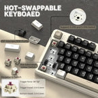 ATTACK SHARK X87 Tri-Mode Gasket Mechanical Keyboard, 80% Layout, Tri-Mode Bluetooth 5.1 and 2.4G and Type-C, Hot-Swappable, RGB, 4000mAh, Cheese White