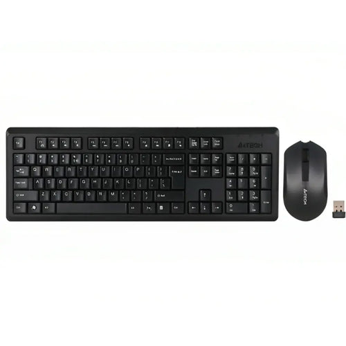 A4Tech 4200NS Wireless Desktop Keyboard Mouse, Wireless, Up To 12 Months Battery Life, Black