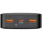 Baseus Bipow 20000mAh, 20W Powerbank - 2x USB, USB-C - Digital Display - Fast Charging