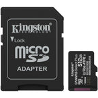Kingston Canvas Select Plus MicroSD Memory Card, 512GB, Read Up To 150MB/s, V30 A1 UHS-I, With SD Adapter, SDCS3/512GB
