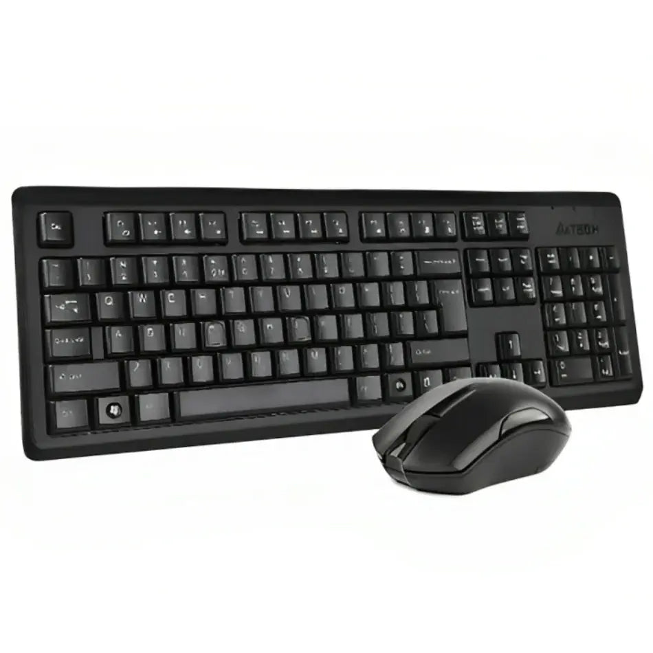 A4Tech 4200NS Wireless Desktop Keyboard Mouse, Wireless, Up To 12 Months Battery Life, Black