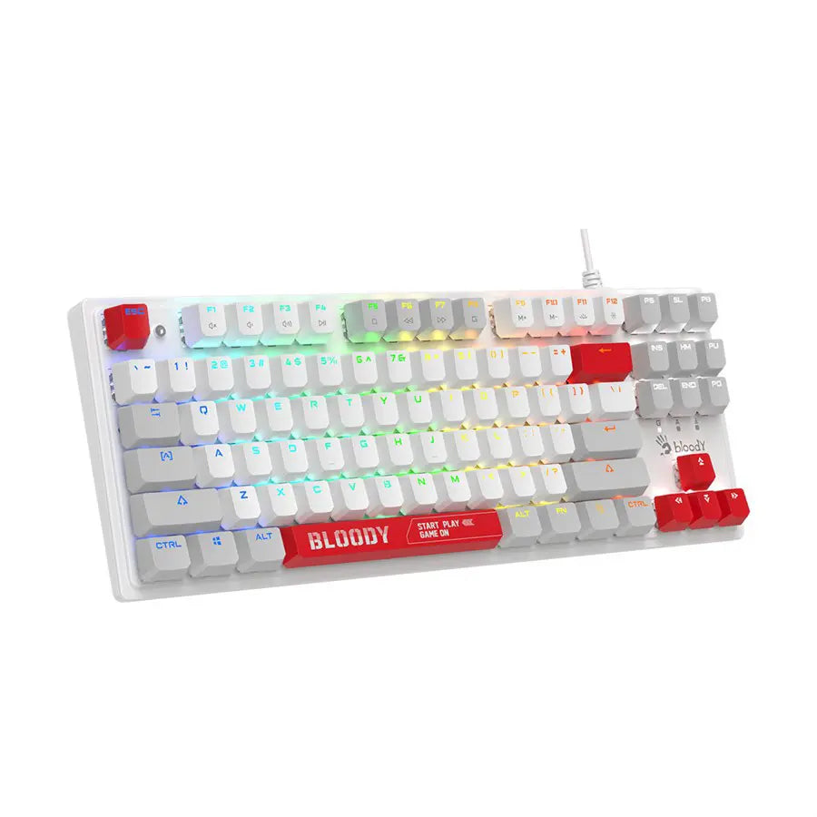 Bloody S310N RGB BLMS Mechanical Gaming Keyboard, Red Plus Switch, Linear, Energy White