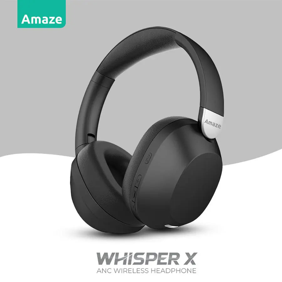 Amaze Whisperx A655 Wireless Headphone, Up To 50Hrs Music Time, Active Noise Cancellation, Bluetooth 5.4, AUX Port, Premium Sound