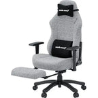 Anda Seat Luna Pro Large Gaming Chair With Footrest, Ergonomic Reclining Design, Fabric, Heavy Duty Neck and Back Support, Grey Fabric | Free Shipping