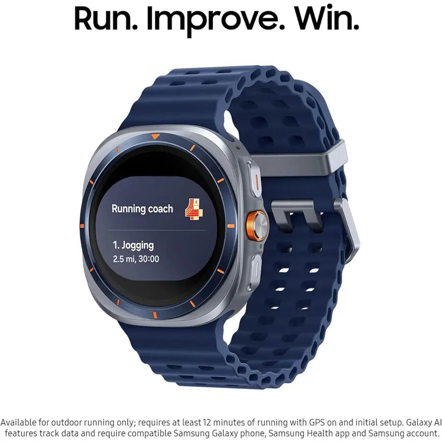 Samsung Galaxy Watch Ultra 47mm Smartwatch, Titanium Casing, Advanced Sleep Coaching, Running Coach, Energy Score, Heart Rate Tracking, GPS, Titanium Blue