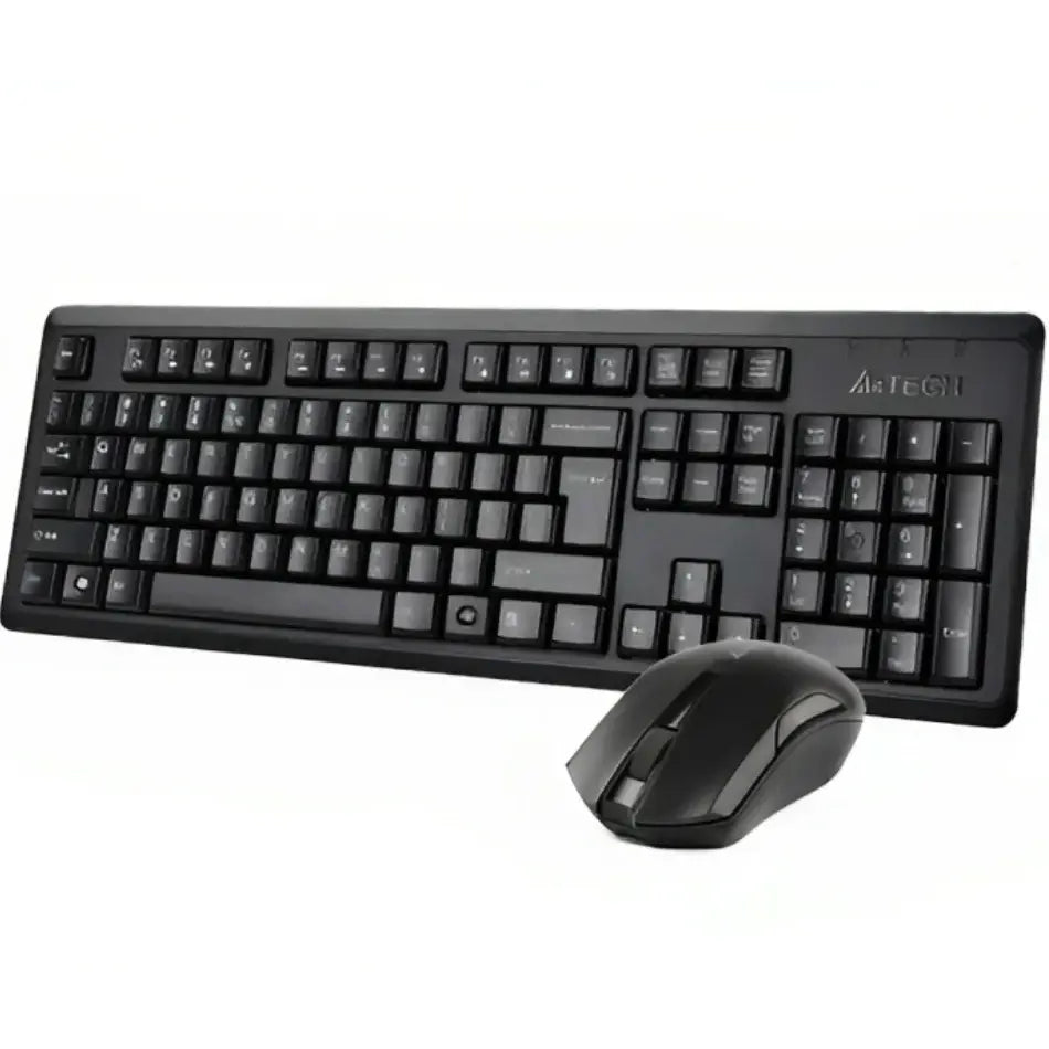 A4Tech 4200NS Wireless Desktop Keyboard Mouse, Wireless, Up To 12 Months Battery Life, Black