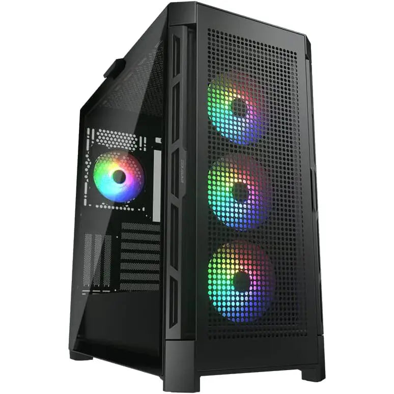 Cougar Duoface Pro RGB Gaming Mid Tower Case, 390mm GPU Support, Built-In RGB Fan Controller Up to 6 Fans, Two Front Panels Mesh and Tempered Glass, Black