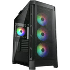 Cougar Duoface Pro RGB Gaming Mid Tower Case, 390mm GPU Support, Built-In RGB Fan Controller Up to 6 Fans, Two Front Panels Mesh and Tempered Glass, Black