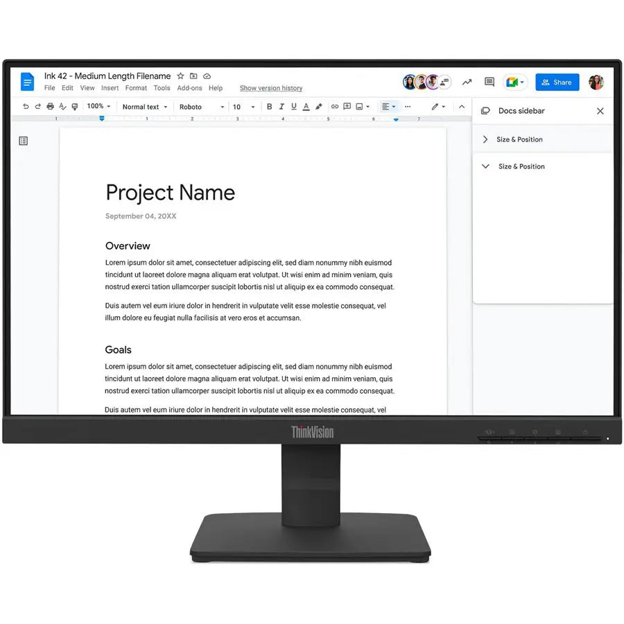 Lenovo ThinkVision S22-4e Monitor, 21.5' FHD IPS, 100Hz, 99%sRGB, Raven Black