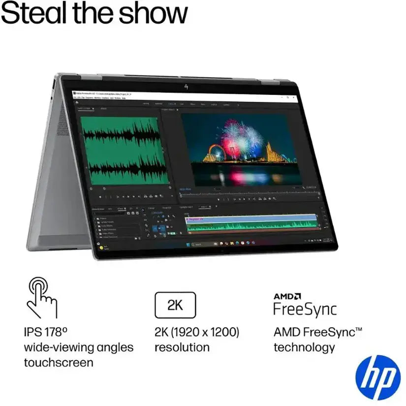 HP OmniBook X Flip 2-in-1 16-AR0033DX Laptop, AMD Ryzen AI 7 350 Up To 5.0 GHz, 24GB LPDDR5x, 1TB PCIe Gen4 SSD, AMD Radeon 860M, 16" 2K IPS Touchscreen X360, Backlit Keyboard, Wi-Fi 6E, Windows 11 Home, Meteor Silver