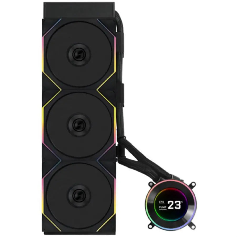 Lian Li HydroShift II LCD-C 360TL ARGB 360mm AIO Liquid CPU Cooler, 2.1' IPS LCD, TL Wireless Fans, Black