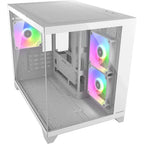 Cougar FV150 Mini RGB PC Case Mini Tower, Dual Chamber Design, Supports Up To 400mm GPU, Supports Up To 360mm AIO, White