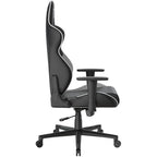 DXRacer Prince Series Gaming Chair, Racing Style, Cooling Gel Headrest, Lumbar Support, 2D Armrest, 90-135 Degree Recline, PVC Leather, Black White